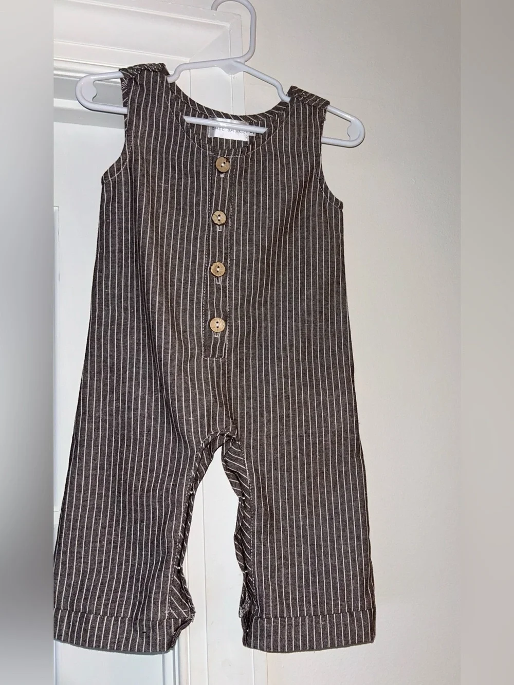 Babe Basics Striped Linen Romper
